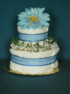 Blue Daisy Two-Layer Cake